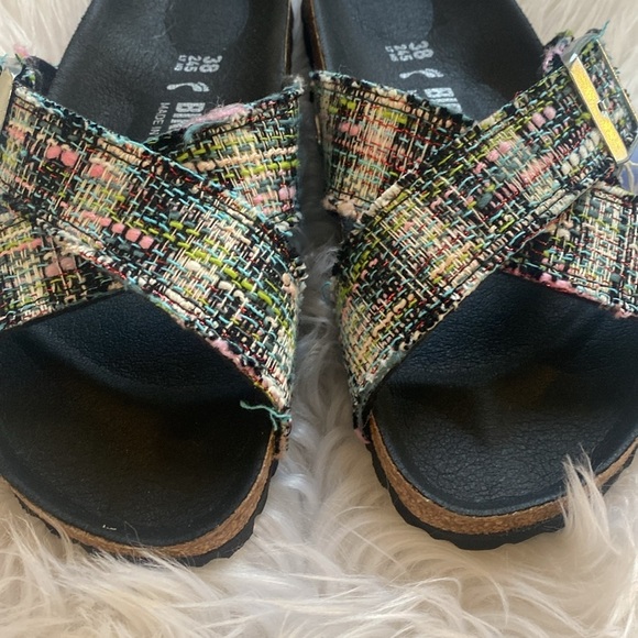 Women’s Birkenstock Siena II VEGAN Rivot logo multi tweed sandals 7 - Picture 5 of 8